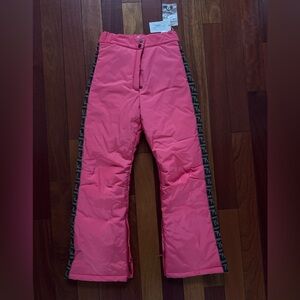 Fendi Kids Pink Sweatpants with Logo Trim